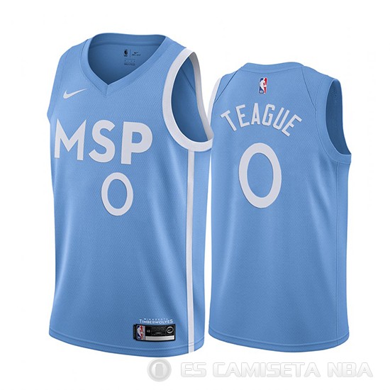 Camiseta Jeff Teague #0 Minnesota Timberwolves Ciudad Edition Azul - Haga un click en la imagen para cerrar